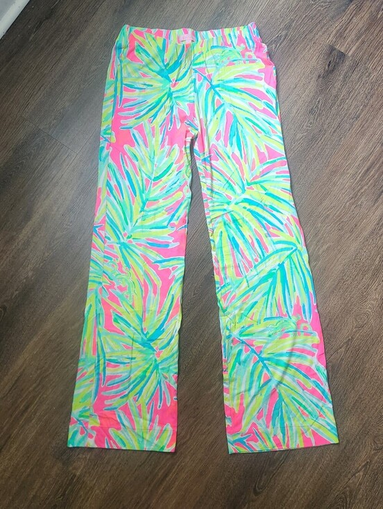 Lilly Pulitzer Pants - EUC Lilly Pulitzer Georgia May Palazzo Pants In Tiki Pink/Royal Lime, Size S